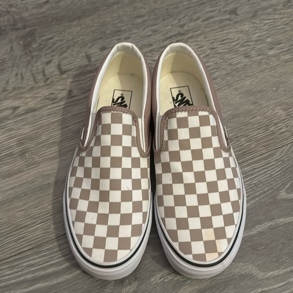 VANS Classic Checkerboard Slip-on Sneakers- Size 9.5 Womens Grey Purple